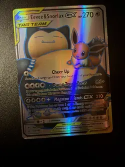 Pokemon Eevee & Snorlax GX TAG TEAM Ultra Rare Holo Team Up 171/181 - Image 1