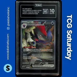 2025 POKEMON JOURNEY TOGETHER N'S ZOROARK EX SPECIAL ILLUSTRATION RARE TAG 10 - Image 1
