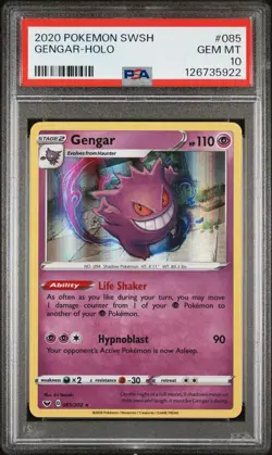 2020 Pokemon Sword & Shield Gengar Holo 085/202 PSA 10 Gem Mint - Image 2