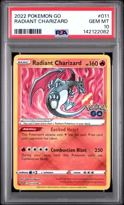 PSA 10 RADIANT CHARIZARD 011/078 SHINY POKEMON GO ✨ - Image 1