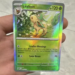 Pokemon Leafeon 005/131 Prismatic Evolutions Rare Holo 120 HP Leaflet Blessings - Image 1