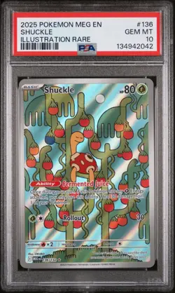 2025 POKEMON MEGA EVOLUTION #136/132 SHUCKLE ILLUSTRATION RARE PSA 10 - Image 2