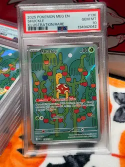 2025 POKEMON MEGA EVOLUTION #136/132 SHUCKLE ILLUSTRATION RARE PSA 10 - Image 3