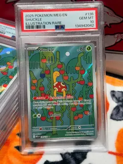 2025 POKEMON MEGA EVOLUTION #136/132 SHUCKLE ILLUSTRATION RARE PSA 10 - Image 4