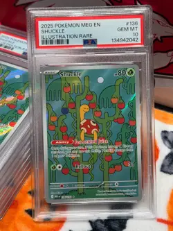 2025 POKEMON MEGA EVOLUTION #136/132 SHUCKLE ILLUSTRATION RARE PSA 10 - Image 5
