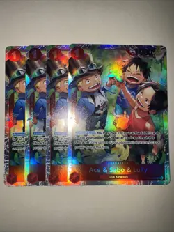 One Piece TCG OP13-007 Ace & Sabo & Luffy SR X4 Playset Card Game CCG English - Image 1