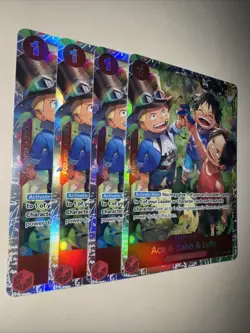 One Piece TCG OP13-007 Ace & Sabo & Luffy SR X4 Playset Card Game CCG English - Image 2