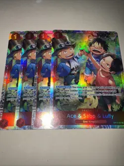 One Piece TCG OP13-007 Ace & Sabo & Luffy SR X4 Playset Card Game CCG English - Image 4