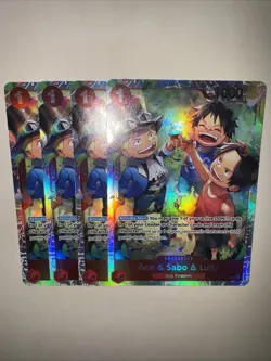 One Piece TCG OP13-007 Ace & Sabo & Luffy SR X4 Playset Card Game CCG English - Image 5