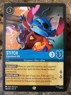 Disney Lorcana Reign Of Jafar Stitch - Experiment 626 166/204 Regular Legendary - Image 1