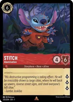 Stitch Abomination 125/204 RARE The First Chapter Non-Foil Disney Lorcana - Image 1