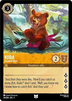 Disney Lorcana Archazia's Island Uncommon Non Foil - 34 Koda Smallish Bear - Image 1