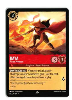 RAYA FIERCE PROTECTOR 121/204 SUPER RARE DISNEY LORCANA NM - Image 1