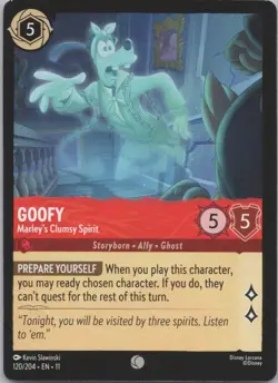 Disney Lorcana Winterspell (11) - Playset (4) #120 Goofy - Marley's Clumsy Spiri - Image 2