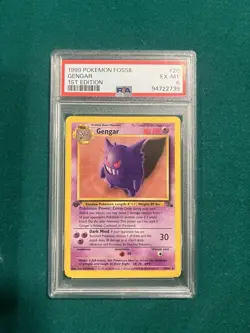 Pokemon Gengar 20/62 Fossil 1st Edition PSA 6 Rare Regular English Card - Image 1