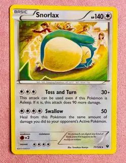Snorlax | 77/124 | XY Fates Collide | 2016 Komiya Artwork Pokemon TCG Card | LP - Image 1