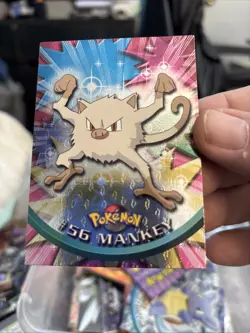 Mankey 56 - TOPPS Pokemon Card - Textured Foil - Flames T190 - Image 1