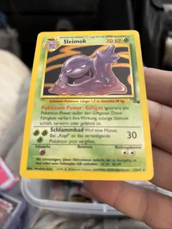 Pokemon TCG Card Muk Fossil 13/62 Holo Rare German Sleimok 1999 LP MP T118 - Image 1