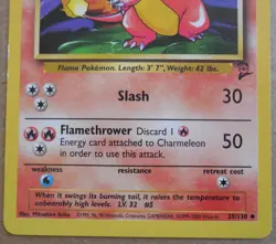 Charmeleon 35/130 Uncommon Non-Holo Base 2 Set Pokemon Card NM - Image 3