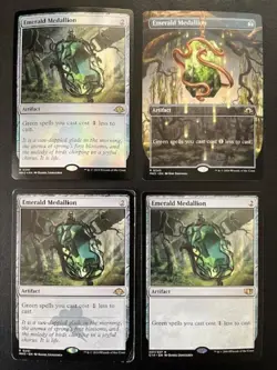 MTG- Emerald Medallion x4 - MH3 (One is FOIL) - Image 1