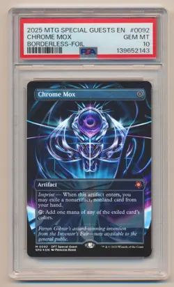 PSA 10 MTG Magic the Gathering SPG EN Borderless FOIL Chrome Mox GEM MINT! - Image 1