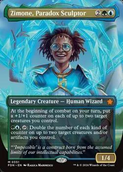 Near Mint x 1 Zimone, Paradox Sculptor - Foil - Borderless Foundations Variants - Image 1