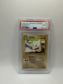 1998 POKEMON JAPANESE VENDING SERIES II #105 MAROWAK PSA 10 - Image 1