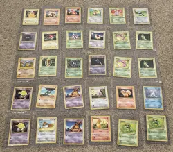 Shadowless Base Set Pokemon Card Lot (30) w/ Red Cheeks Pikachu Vintage WOTC TCG - Image 1