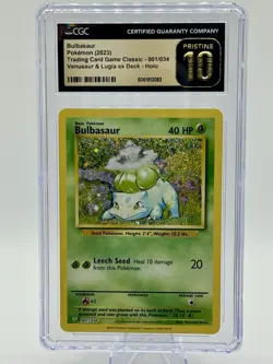 CGC 10 PRISTINE Pokemon Bulbasaur 001/034 Trading Card Game Classic CLV Holo - Image 1