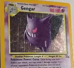 Pokemon TCG Card Gengar Holo Holographic #5/62 Fossil MP-LP - Image 3