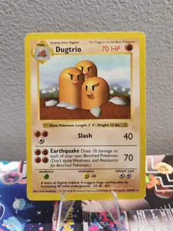 [LP-] 1999 Pokemon Shadowless Dugtrio 19/102 base set - Image 1