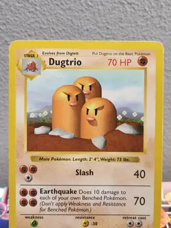 [LP-] 1999 Pokemon Shadowless Dugtrio 19/102 base set - Image 2