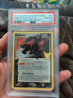Pokemon Celebrations Umbreon Gold Star Holo Card Classic Collection 17/17 PSA 10 - Image 1