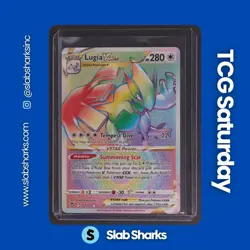 2022 POKEMON SWSH SILVER TEMPEST #202/195 LUGIA VSTAR RAINBOW SECRET RARE - Image 1