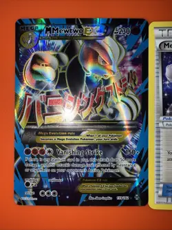 Pokemon M Mega Mewtwo EX Ultra Rare Holo TCG Card XY Breakthrough - Image 2