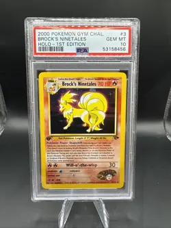 Pokemon Brock's Ninetales Gym Challenge 1st Edition Holo Rare #3 PSA 10 Gem Mint - Image 1