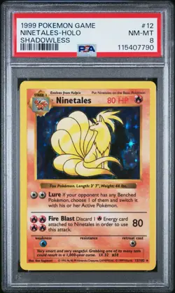 Pokemon Shadowless Ninetales 012/102 - PSA 8 NM-MT - Base Set Vintage Holo Rar - Image 1