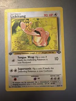 Pokemon - Lickitung - Jungle - 38/64 - Non-Holo - 1st Edition - Vintage - 1999 - Image 1
