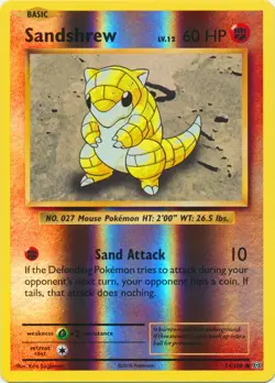 Pokemon - Sandshrew - 54/108 - Common - Reverse Holo - XY - Evolutions - NM - Image 1