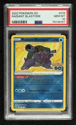 Radiant Blastoise Pokemon Sword & Shield Pokemon Go PSA 10 GEM MT - Image 1