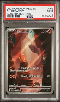 2023 Pokemon TCG Scarlet & Violet 151 Charizard, Charmeleon, Charmander PSA 9 - Image 2