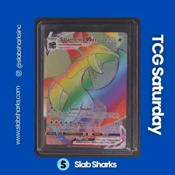 2020 POKEMON SWSH DARKNESS ABLAZE #194/189 SALAMENCE VMAX RAINBOW SECRET RARE - Image 1