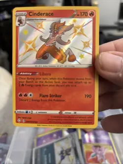 Cinderace SV017/SV122 Shiny Holo Rare Shining Fates Pokemon TCG T175 - Image 1