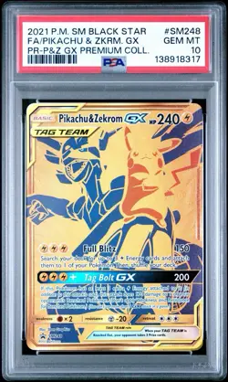 2021 Pokemon Sun & Moon Black Star Promo Pikachu & Zekrom GX SM248 PSA 10 - Image 1