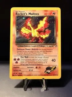 Pokemon Gym Heroes Holo Rare Unlimited Edition Rocket’s Moltres 12/132 - Image 1