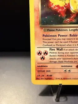 Pokemon Gym Heroes Holo Rare Unlimited Edition Rocket’s Moltres 12/132 - Image 3