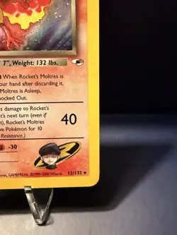 Pokemon Gym Heroes Holo Rare Unlimited Edition Rocket’s Moltres 12/132 - Image 4