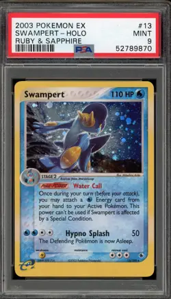 Pokemon Swampert EX Ruby & Sapphire Holo Rare #13 PSA 9 Mint - Image 1