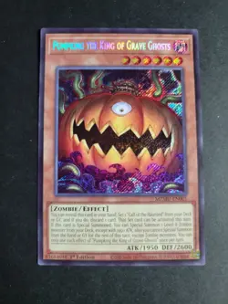 Pumpking the King of Grave Ghosts MZMU-EN001 Secret Rare Yugioh Maze of Muertos - Image 1
