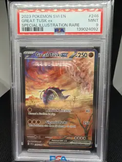 Pokemon TCG Great Tusk EX Scarlet & Violet Holo Card 246/198 PSA 9 - Image 1